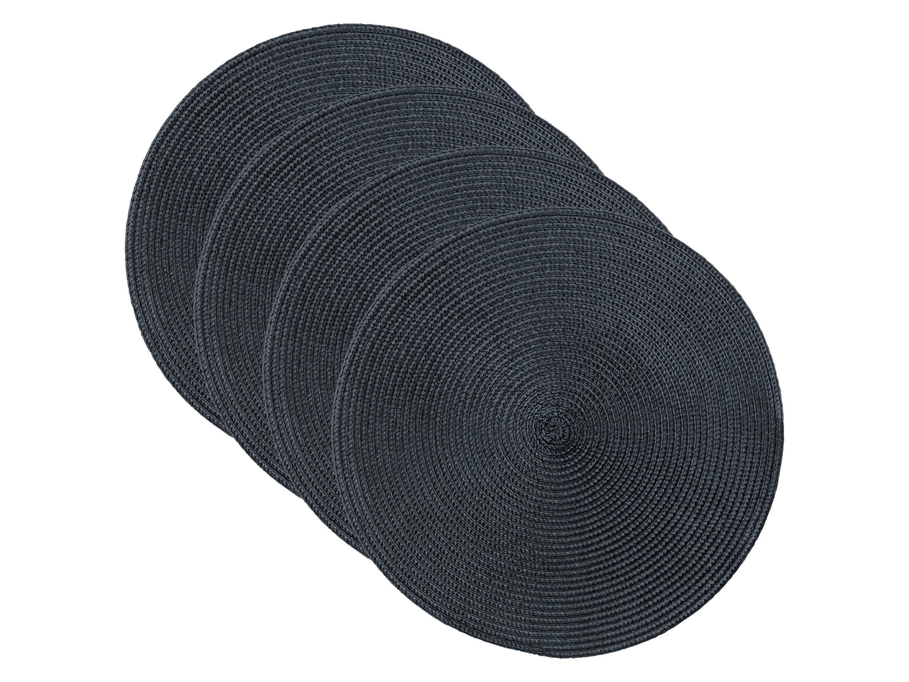 LIVARNO home Lot de 4 sets de table, Ø 38 cm (noir)