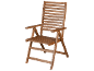 Chaise pliante en bois, style extérieur.