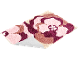 Tapis de bain à motif floral rose, bordeaux et beige, avec envers antidérapant.