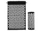 Ensemble tapis et oreiller d'acupression noirs avec picots blancs