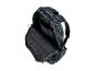 Sac à dos noir avec motif skateboard et étoiles, avec compartiment principal ouvert.