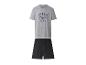 Pyjama homme avec t-shirt gris 'American Superior' et short noir.