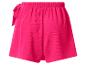 Short femme fuchsia avec taille élastique et nœud décoratif.