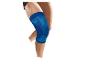 Genouillère bleue, textile sport, maintien du genou.
