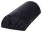 Coussin noir cylindrique, idéal pour le soutien lombaire.