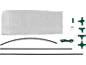 Kit de serre de jardin avec bâche transparente, tubes noirs et connecteurs verts.