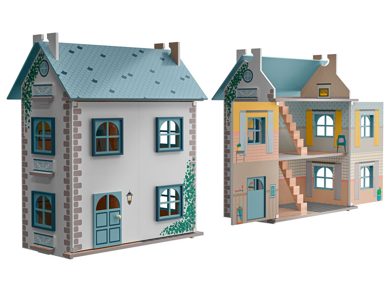 Aller en mode plein écran : Playtive Maison de poupée en bois Cabinet, trois étages - Image 8