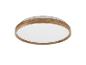 Plafonnier rond avec cadre en bois clair et diffuseur blanc