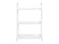 Étagère blanche à trois niveaux au design échelle.