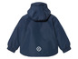 Une veste bleu marine à capuche pour enfants.