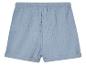 Shorts en tissu bleu, style décontracté.