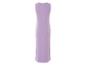 Robe longue lilas sans manches, style minimaliste.