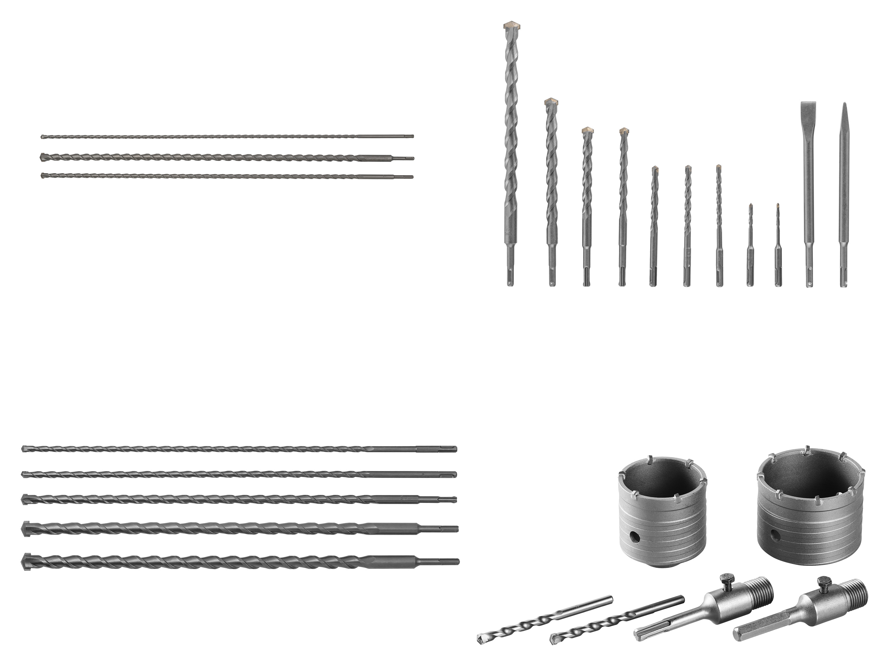 Forets SDS-max, forets à béton et emporte-pièces pour le perçage.