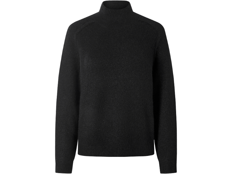 Pull noir pour femme à col montant