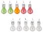Lot de 12 lampes solaires en forme d'ampoule de différentes couleurs