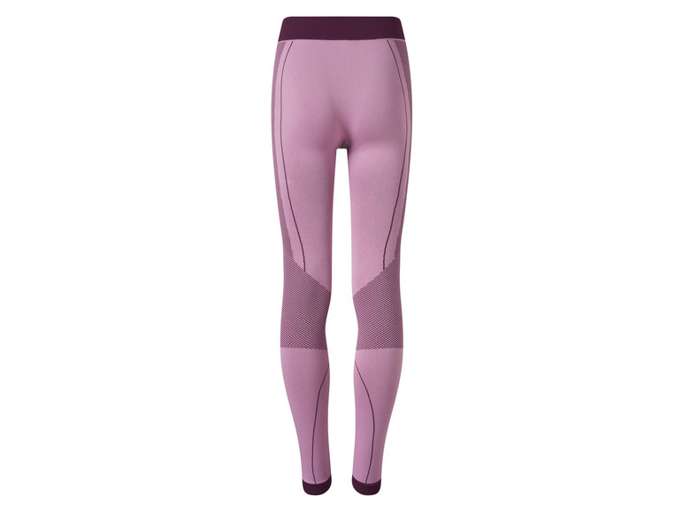 Leggings de sport roses avec des détails géométriques.