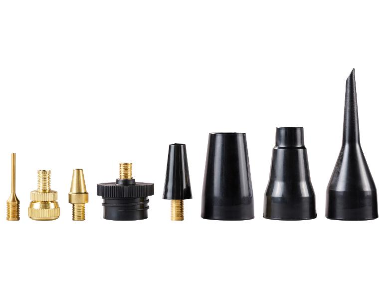 Ensemble d'adaptateurs de pompe à air, comprenant des aiguilles à ballon et des embouts en plastique.