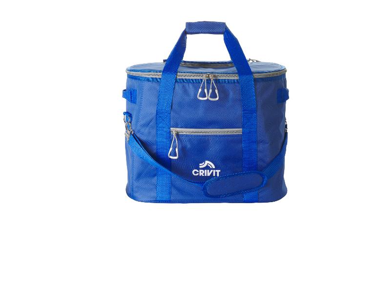 Sac isotherme bleu avec bandoulière et poignées supérieures