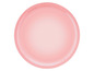 Une assiette rose.