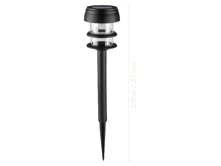 Lampe solaire de jardin noire avec piquet, 37 cm