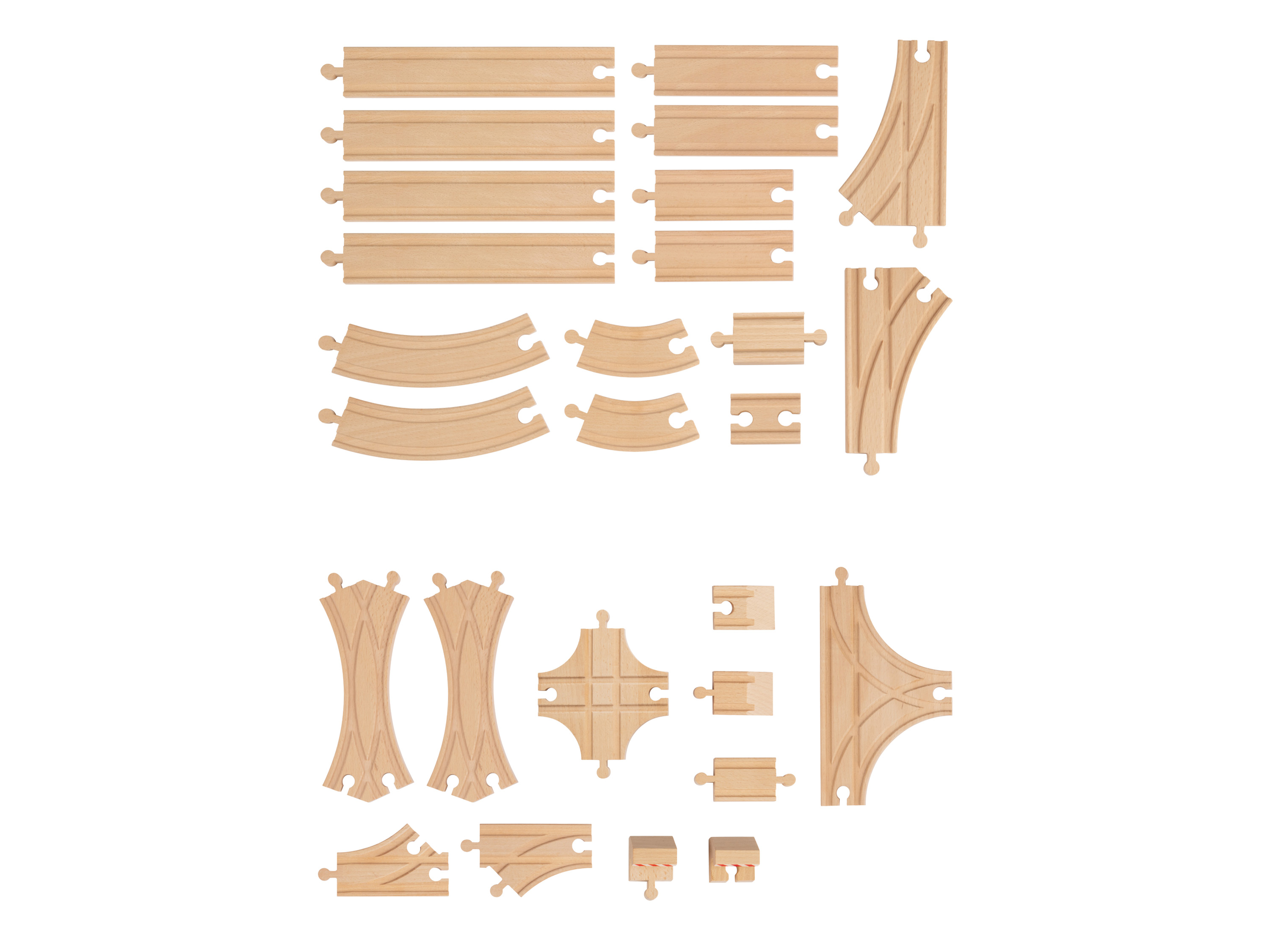Playtive Set de rails ou d'aiguillages en bois