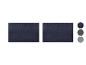 Deux tapis de bain rectangulaires bleu marine avec un motif texturé en relief.