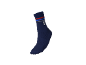Chaussette de sport bleu marine avec rayures tricolores et le numéro 9.