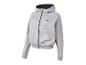 Un sweat-shirt gris à capuche et fermeture éclair