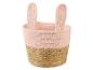 Panier de rangement rose et beige avec oreilles de lapin