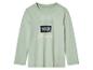 T-shirt vert clair à manches longues avec l'inscription 'Follow your dreams'