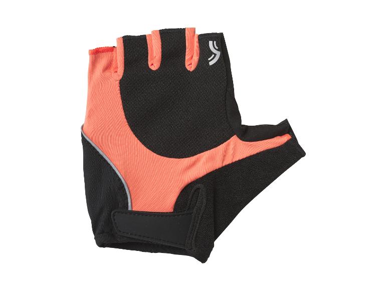 Gants de cyclisme courts, noirs et corail.