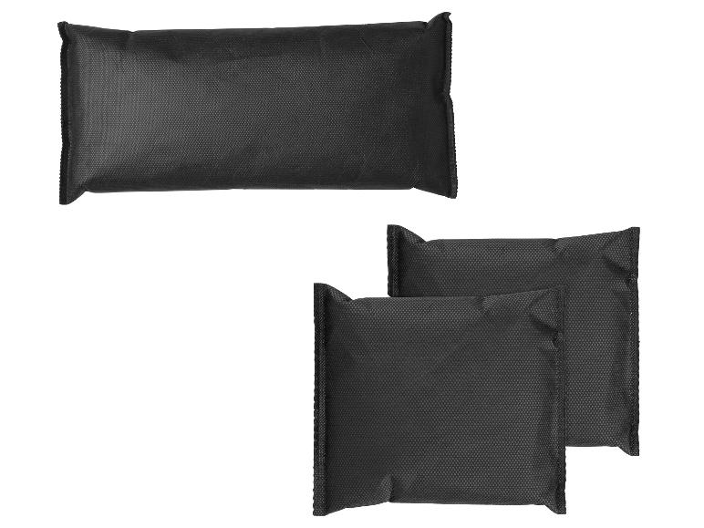 Trois sacs rectangulaires noirs texturés pour l'absorption de l'humidité