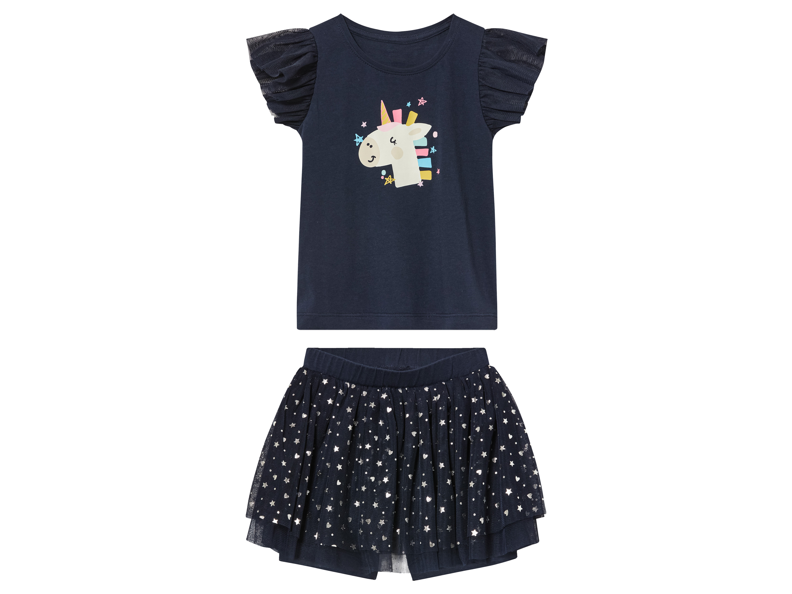 lupilu® Ensemble petite fille (bleu foncé, 2-4 ans)