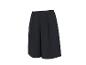 Culottes larges bleu foncé avec plis et passants de ceinture.