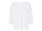 Chemise blanche à manches longues, broderie anglaise, motifs paisley.