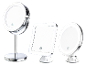 Trois miroirs de maquillage avec éclairage LED.