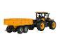 Tracteur JCB et remorque jaune, jouets miniatures.