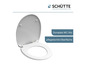 Une lunette de toilette Duroplast blanche avec une surface facile à nettoyer.