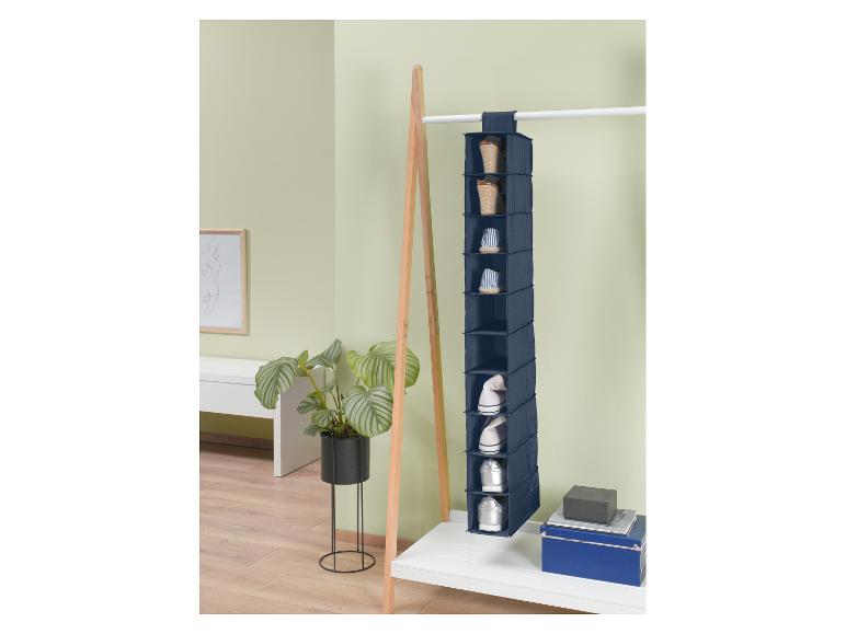 Organiseur à chaussures suspendu à 10 compartiments, bleu marine.