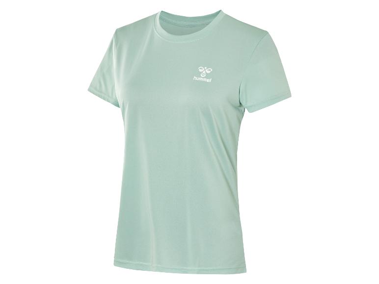 Un t-shirt Hummel vert clair pour femme.