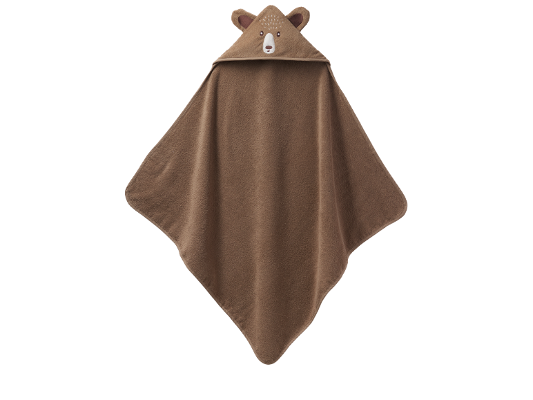 Serviette de bain marron à capuche en forme d'ours