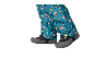 Pantalon de neige pour enfants avec motif renard et chaussures d'hiver.