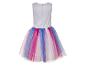 Robe blanche avec jupe tutu arc-en-ciel