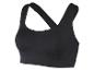 Un soutien-gorge de sport noir avec des bretelles croisées.