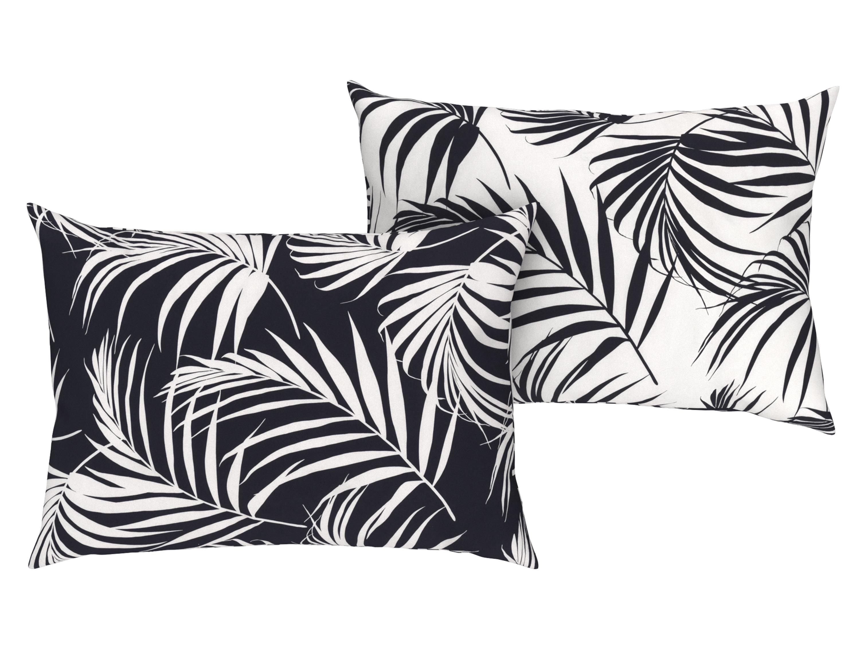 LIVARNO home Lot de 2 taies d'oreiller, 70 x 50 cm (palmiers)