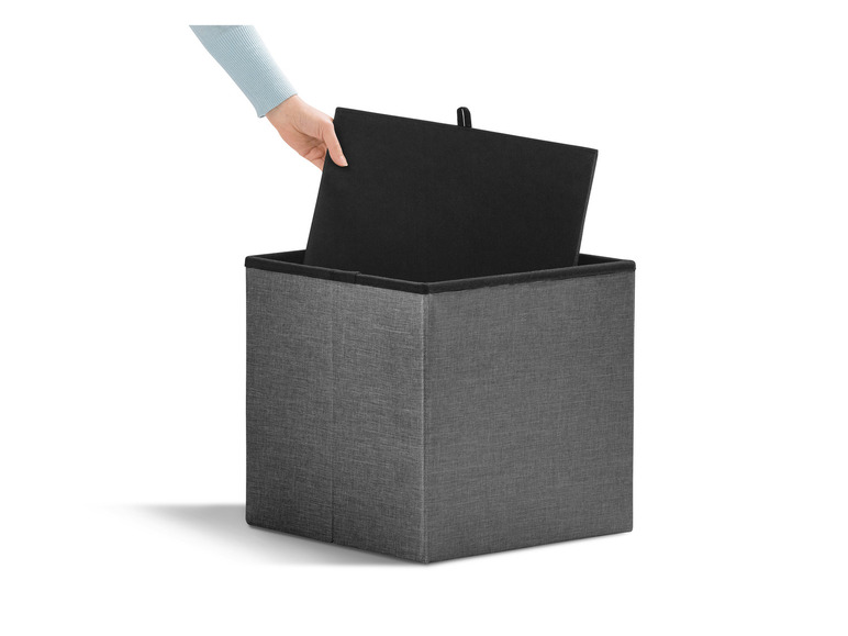 Aller en mode plein écran : LIVARNO home Pouf-coffre de rangement, 46 L - Image 8