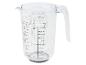 Un gobelet gradué transparent avec des marques pour le riz et les millilitres.