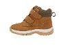 Bottes marron pour enfants avec fermetures velcro et doublure en fourrure.