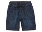 Shorts en jean bleu marine pour enfant, style décontracté.