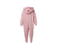 Grenouillère polaire rose pour enfant avec capuche en forme de visage d'animal